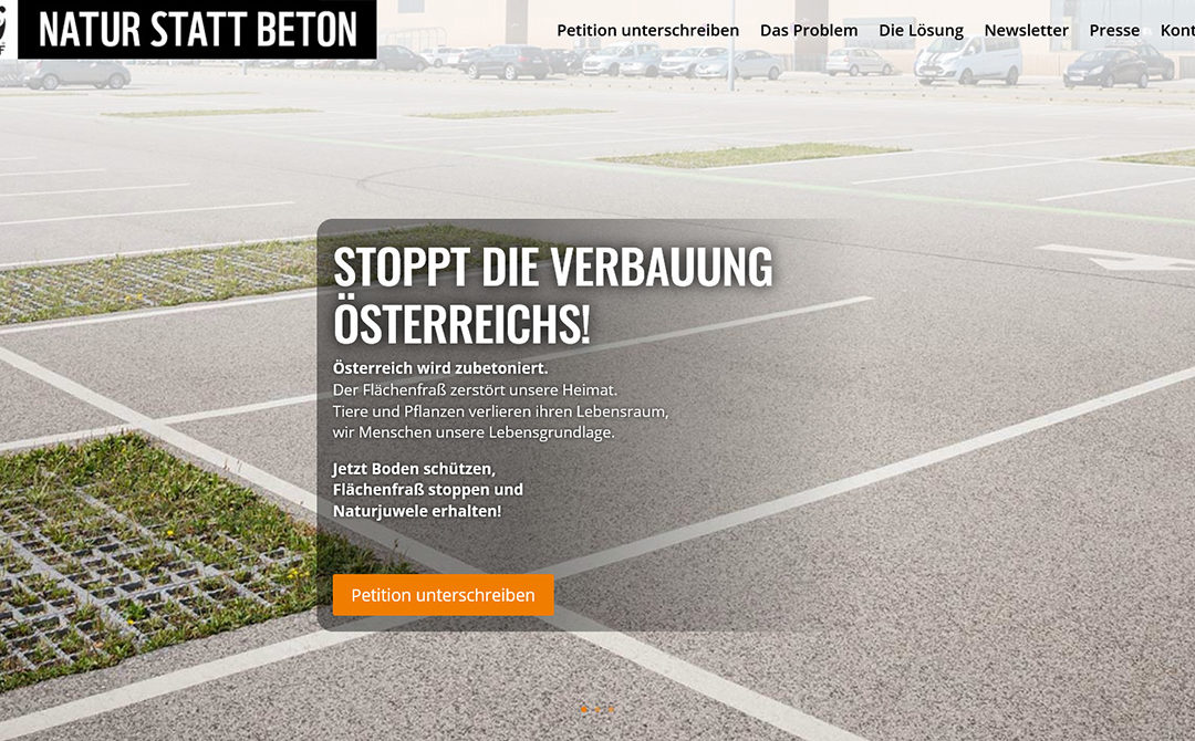 Online Kampagnenführung WWF „Natur statt Beton“