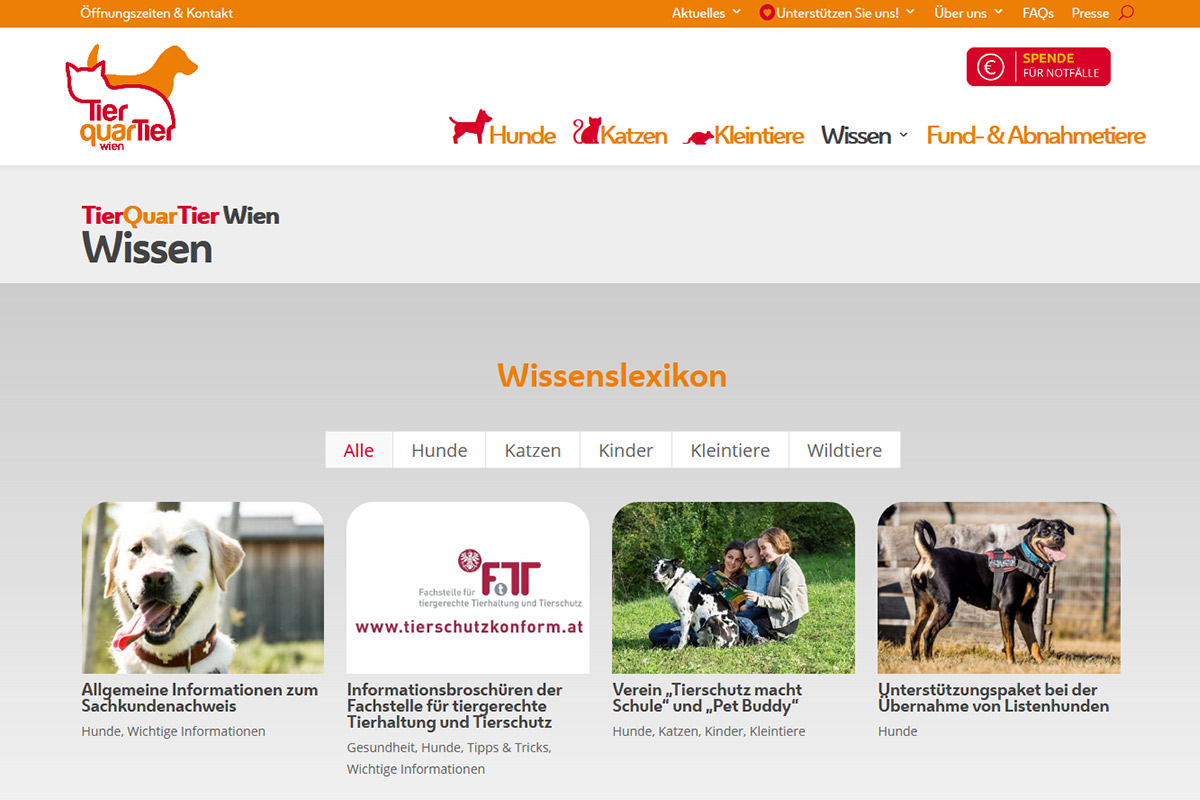 relaunch-website-tierquartier-wien-wissenslexikon-iservice-medien-und-werbeagentur-wien