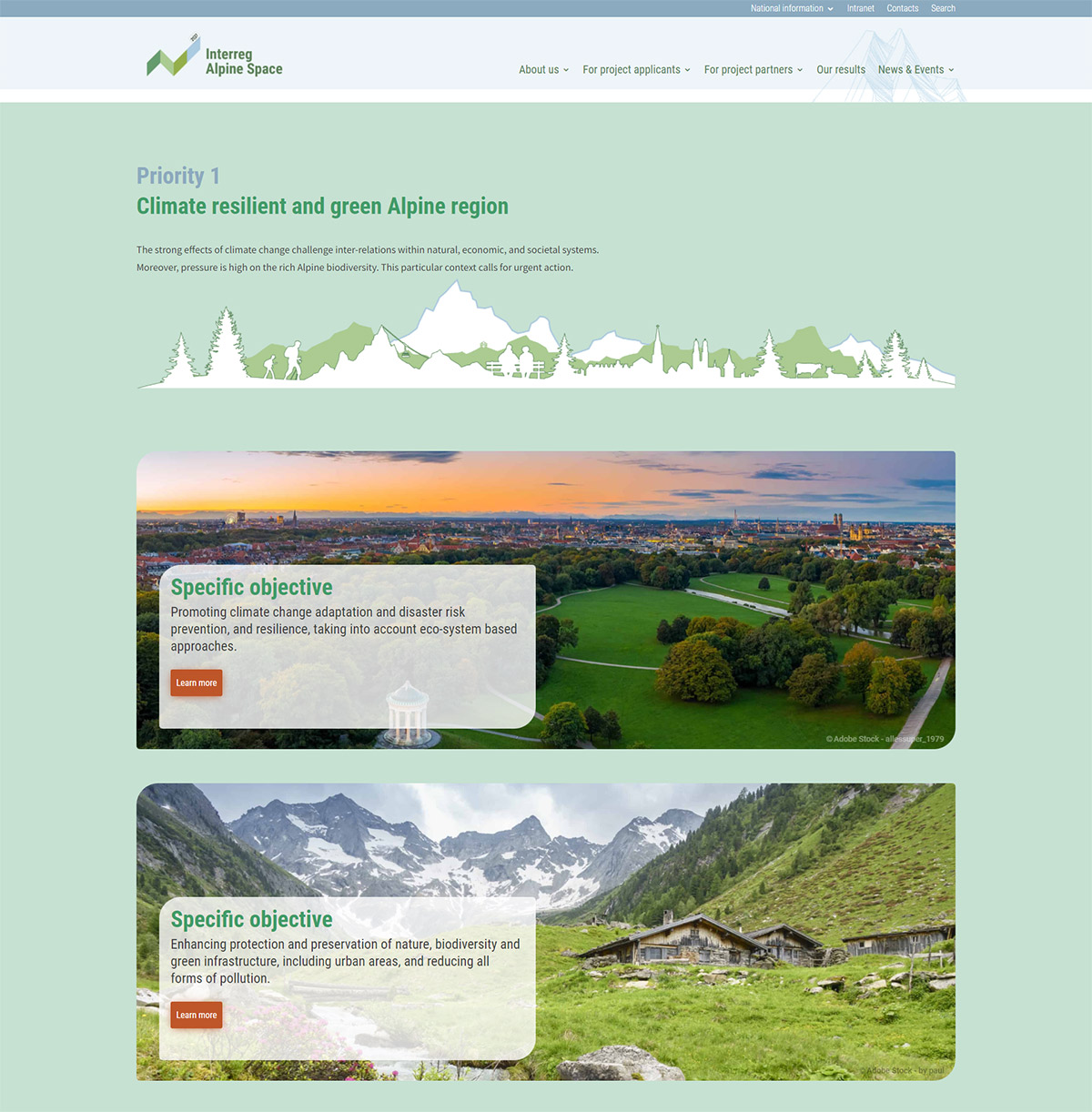 iService Relaunch Website Interreg Alpine Space 