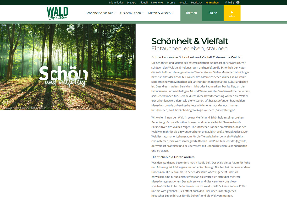 iService Launch Website Waldgeschichten