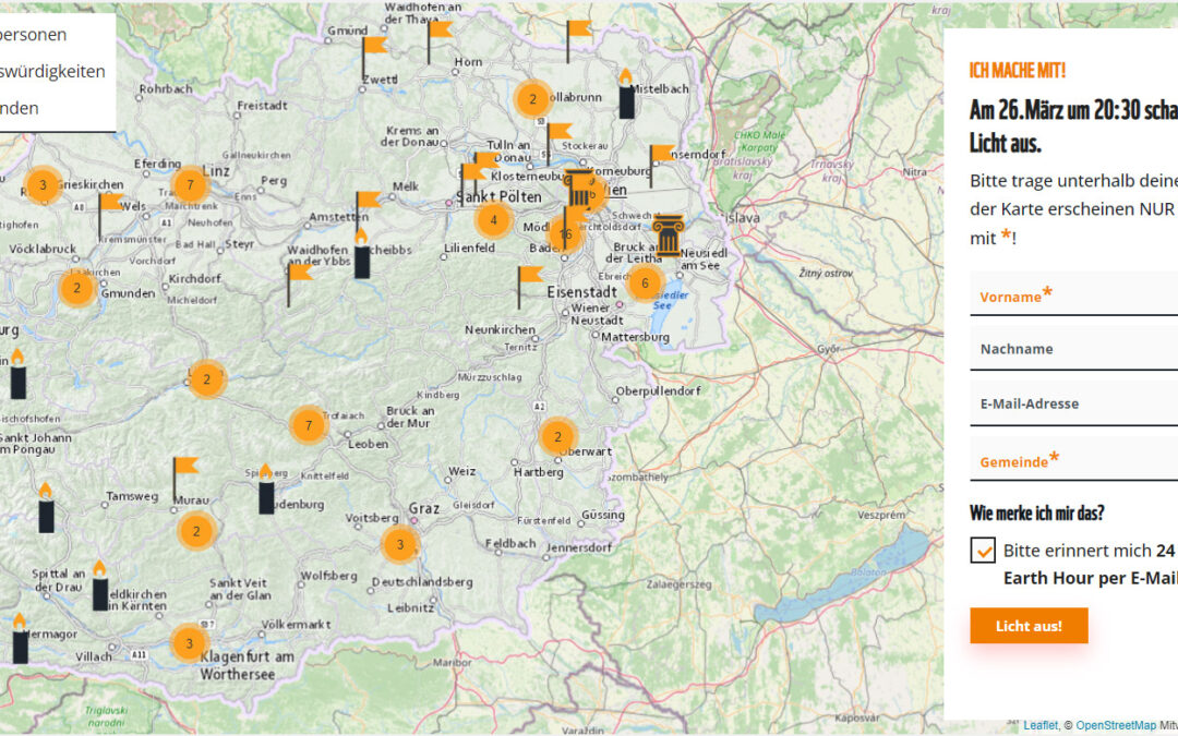 WWF Earth Hour Development of the interactive map