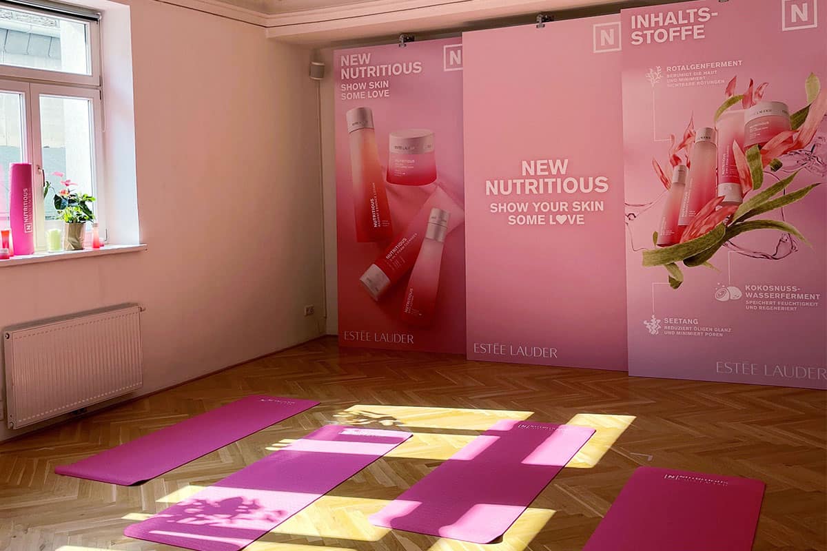 Estée Lauder Yoga-Event zur Vorstellung der neuen Produktlinie Nutritious