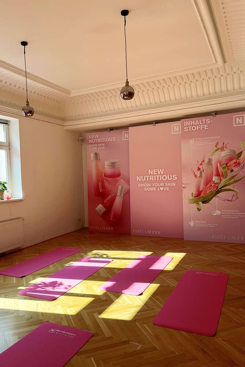 Estée Lauder Yoga-Event zur Vorstellung der neuen Produktlinie Nutritious